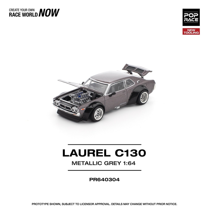 (PRE-ORDER) Pop Race 1:64 Nissan Skyline Laurel C130 Metallic Grey