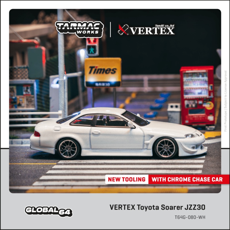 (PRE-ORDER) Tarmac Works 1:64 VERTEX Toyota Soarer JZZ30, White