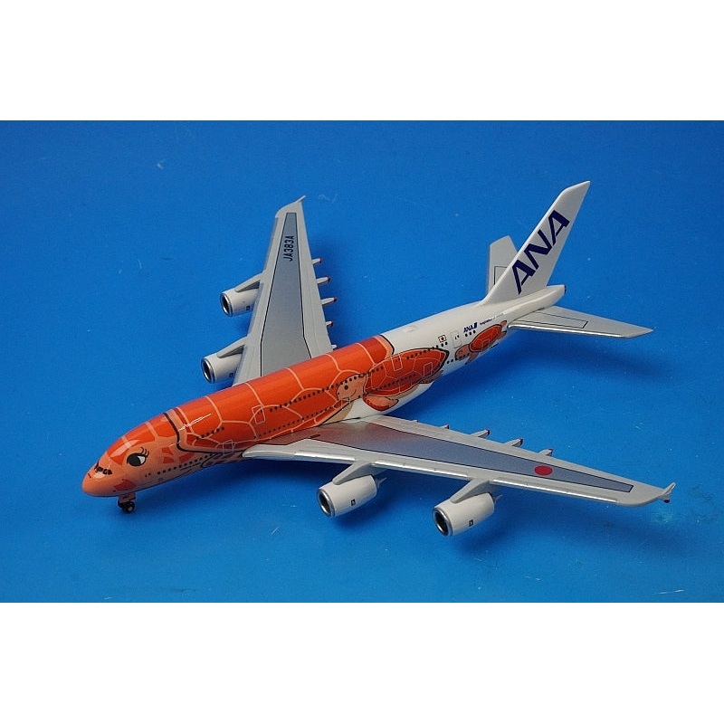 1:500 A380-800 ANA FLYING HONU Sunset Orange JA383A NH50093 ANA airplane model