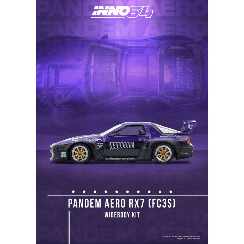 (PRE-ORDER) INNO64 1:64 Mazda RX7 (FC3S) PANDEM ROCKET BUNNY Purple