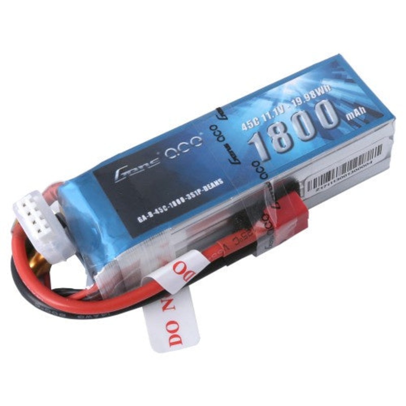 Gens Ace – 393 – 1800mAh 3S1P 11.1V 45C LiPo Deans Plug Soft Case 90x30x26mm