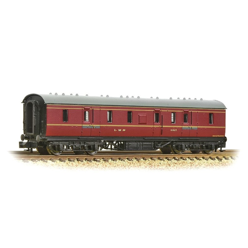 Passenger Car Baggage Car LMS Stanier 50ft Full Brake LMS Crimson Lake