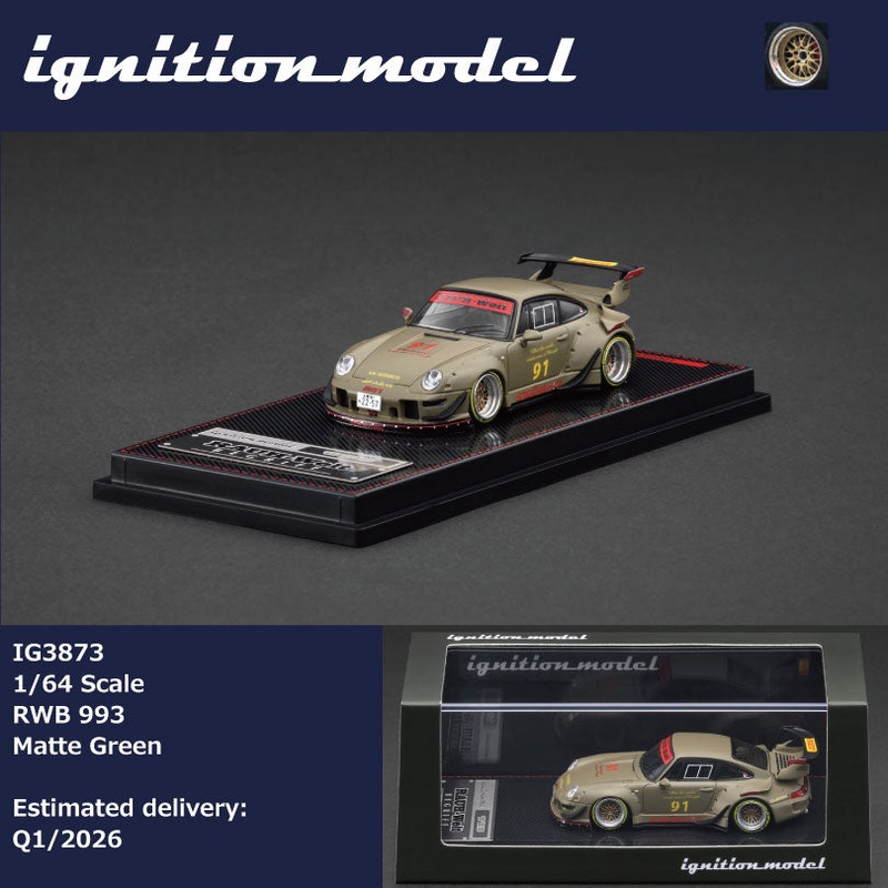 (PRE-ORDER) Ignition Model 1:64 RWB 993 Matte Green IG3873