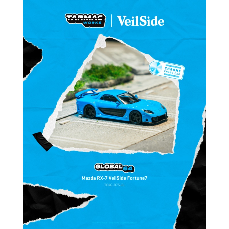 (PRE-ORDER) Tarmac Works 1:64 Mazda RX-7 Veilside Fortune 7 Blue