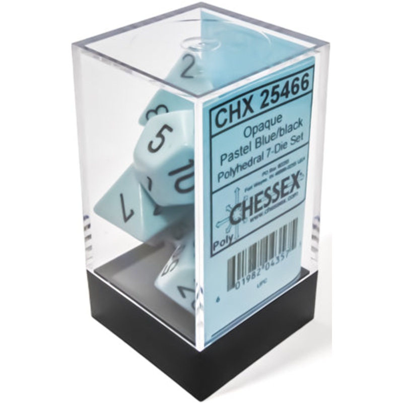 Chessex Opaque 7-Die Set Pastel Blue/Black – CHX25466