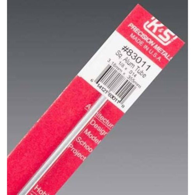 K&S Square Aluminum Tube – 1/8 x .014 KSE83011