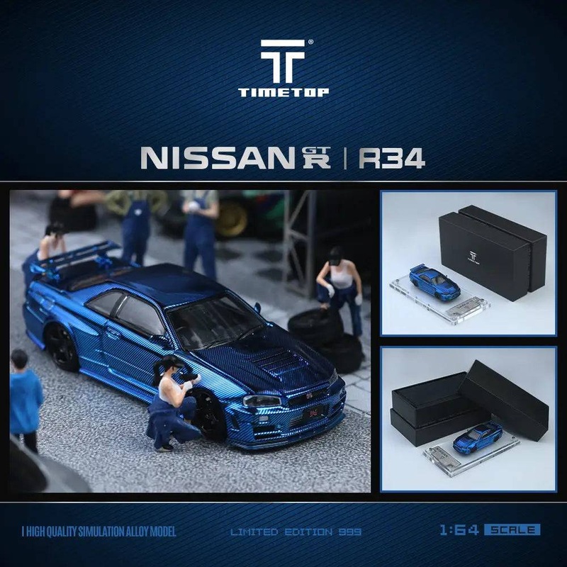 Time Top 1:64 Nissan Skyline GT-R (R34) Full Carbon Blue