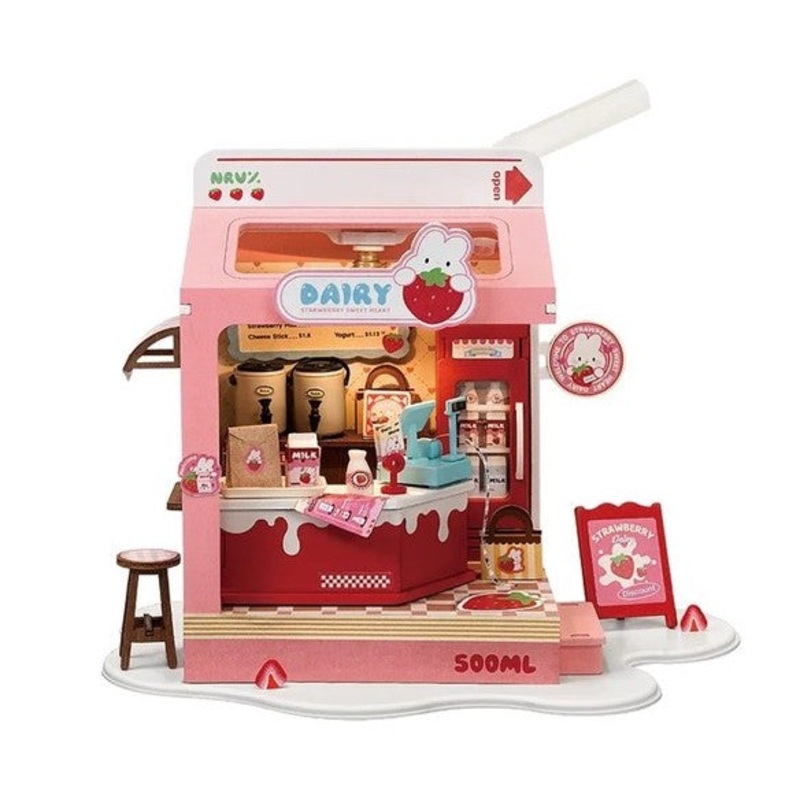 Rolife DIY Mini House  – Strawberry Milk Box