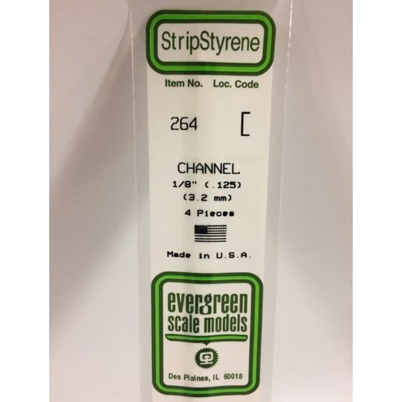 Evergreen 264 .125 / 3.2mm Channel ( 4pcs)