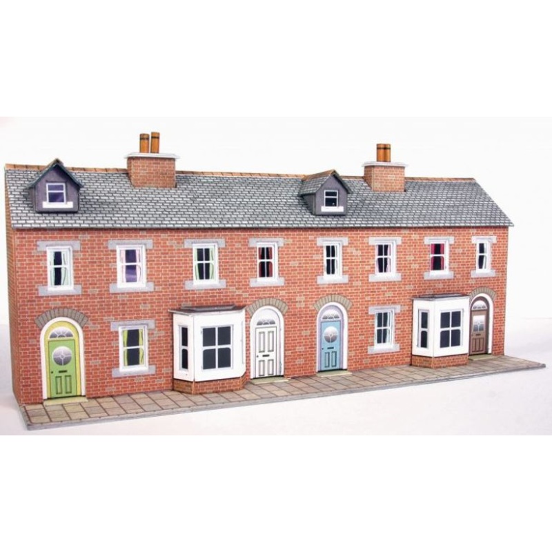 Metcalfe PN174 Red Brick Low Relief Terrace House Fronts