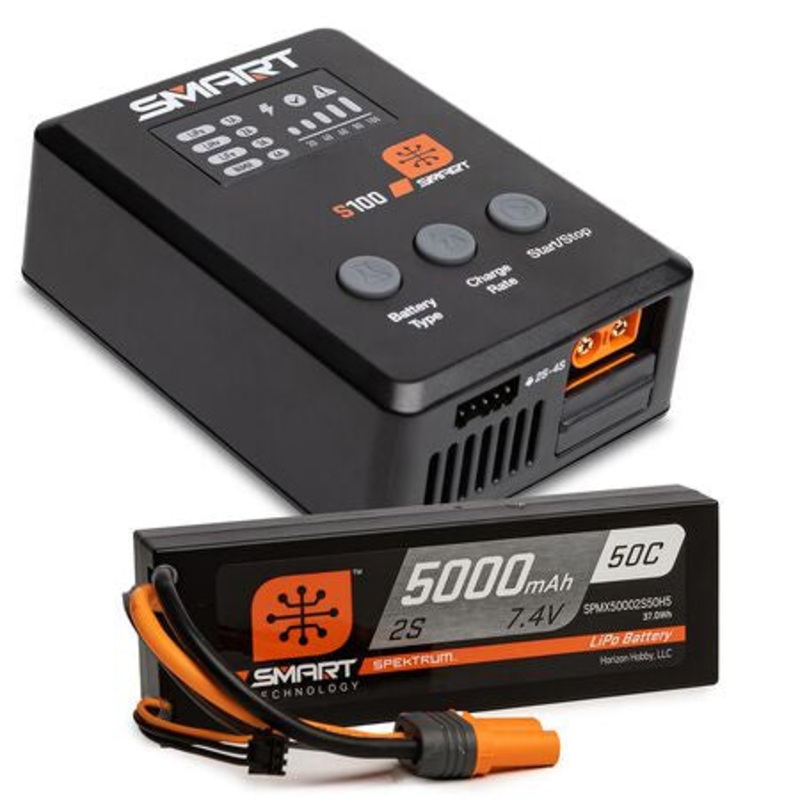 Spektrum RC Smart PowerStage Surface Bundle w/2S Smart 50C LiPo Battery (5000mAh) (IC5) – SPMX-1032