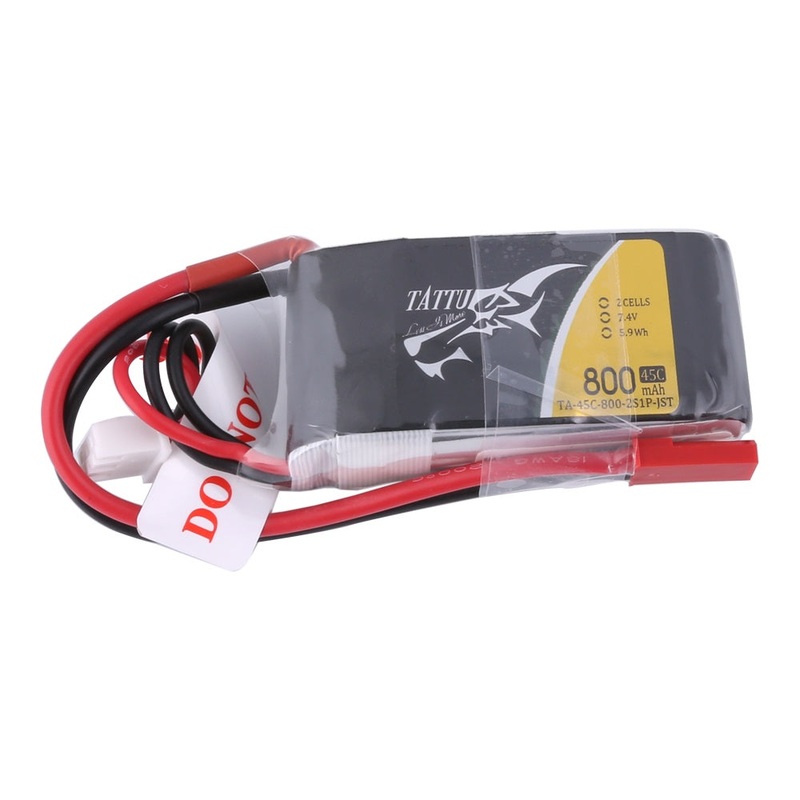 Tattu – 344 – 800mAh 2S1P 7.4V 45C LiPo