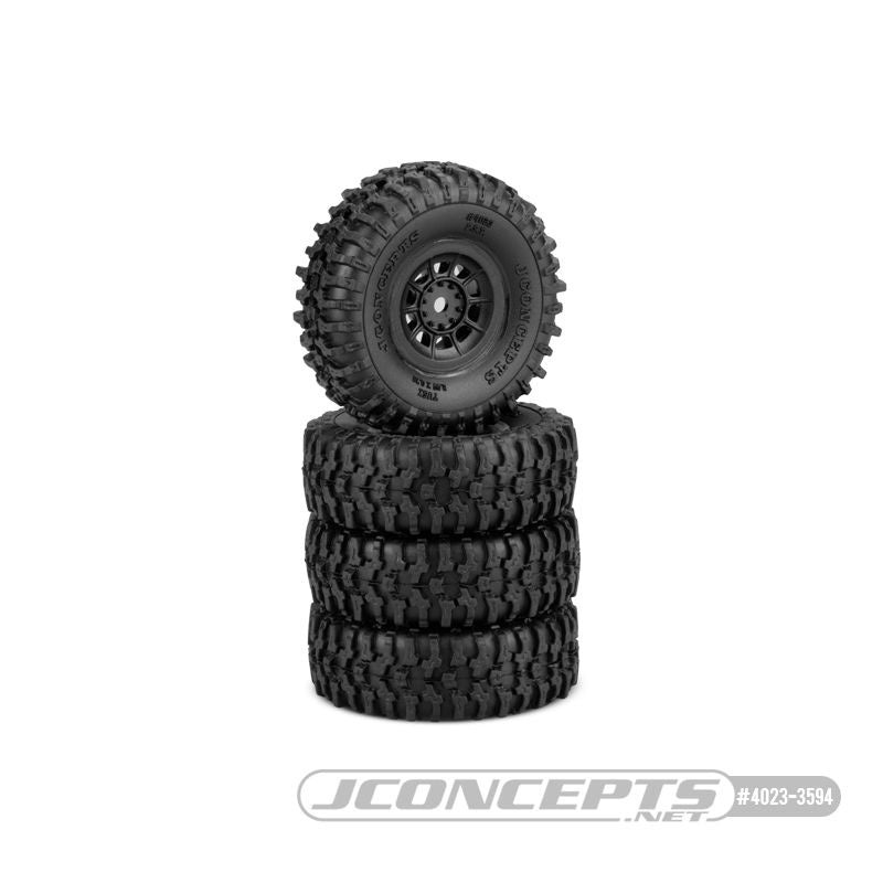 Tusk 1.0 Pre-Mounted Tires w/Hazard Wheel (Black) (4) (Gold) w/7mm Hex