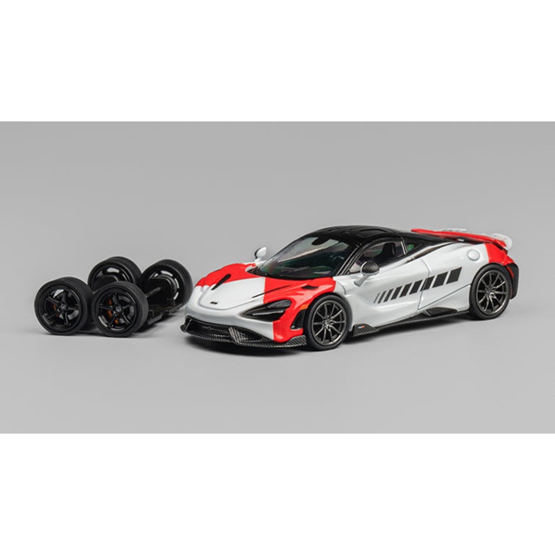 [ Back-order ] CM-MODEL CM64-765LT-12 1:64 McLaren 765LT White/Red model car
