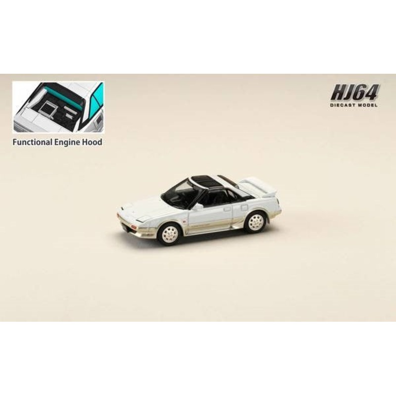 [ Back-order ] Hobby Japan HJ642056ASE 1:64 Toyota MR2 1600G-LIMITED SUPER CHARGER : SUPER EDITION 1988 T BAR ROOF White : Beige Metallic Diecast model car