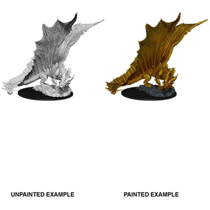 D&D Unpainted Mini – Young Gold Dragon 90034