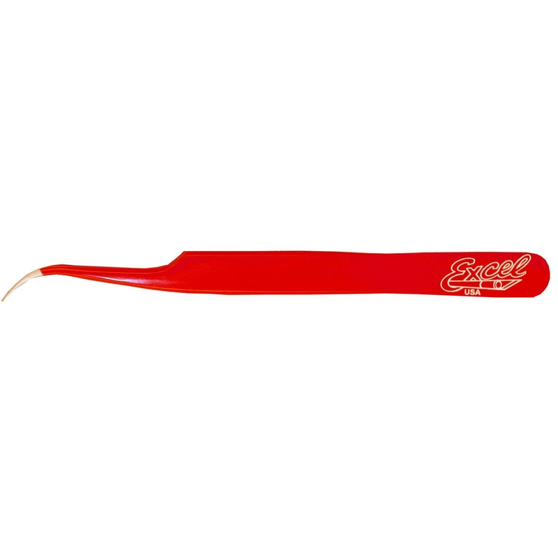 Excel 4.5 Slant Pointed Tweezer Red