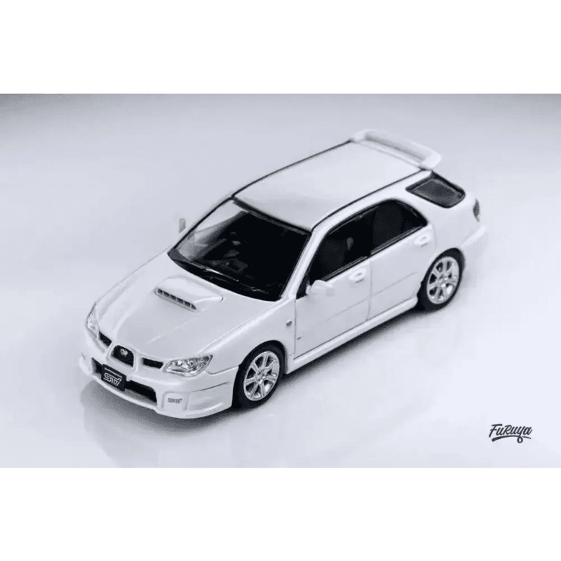 Furuya 1:64 Subaru Impreza WRX STi 9th GEN Wagon Pearl White w/ Roof Box