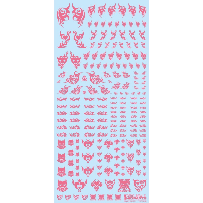 HiQ Parts Tattoo Decal 01 ‘Heart’ Tattoo Pink (1pc)