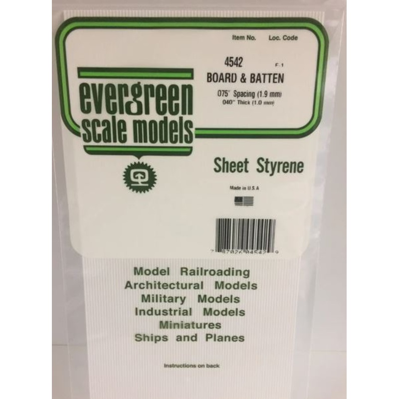 Evergreen 4542 .075 Spacing Board and Battern
