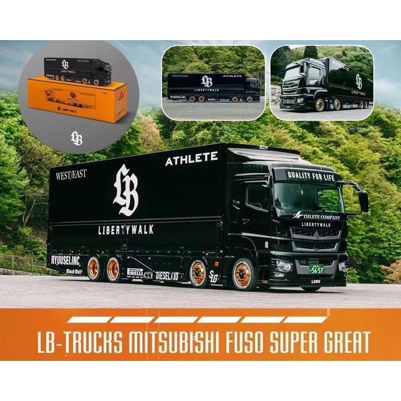 GCD 1:64 Mitsubishi LB-TRUCKS Fuso Super Great Black