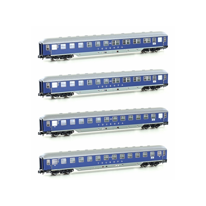 Passenger Car Set 1 Couchette Car Touropa DB Ep.III 4-piece