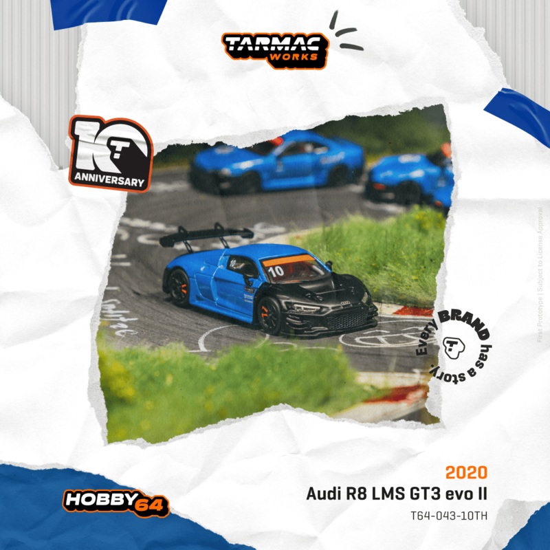 (PRE-ORDER) Tarmac Works 1:64 Audi R8 LMS GT3 evo II, Tarmac Works 10th Anniversary