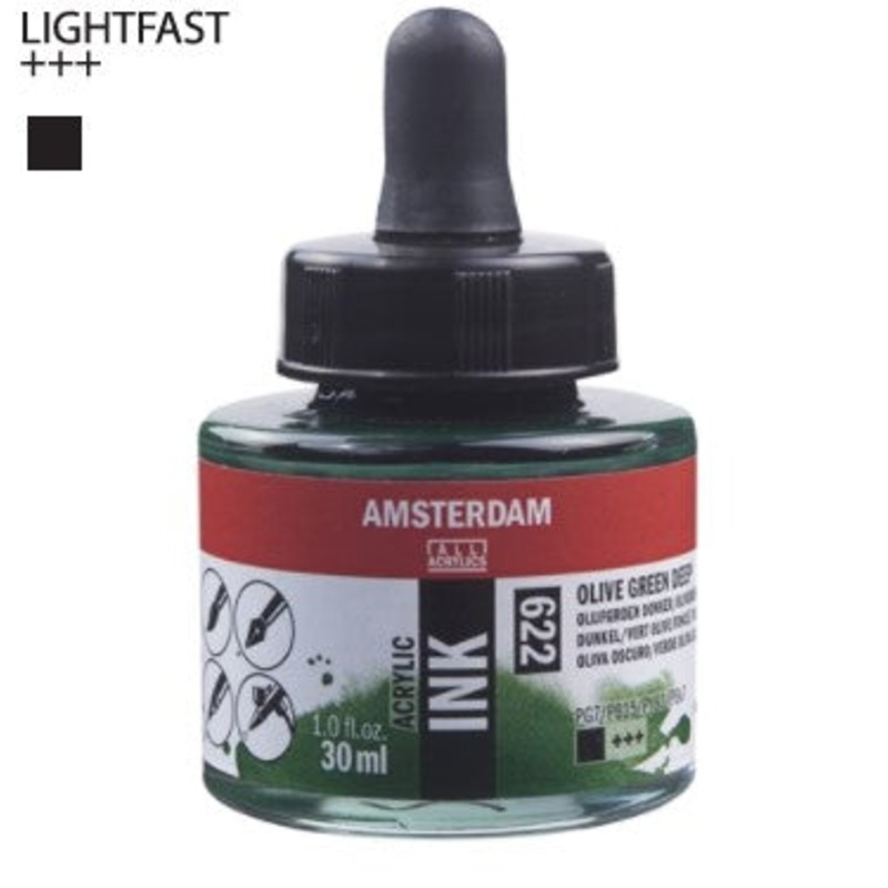 Amsterdam Acrylic Ink # 622 Olive Green Deep