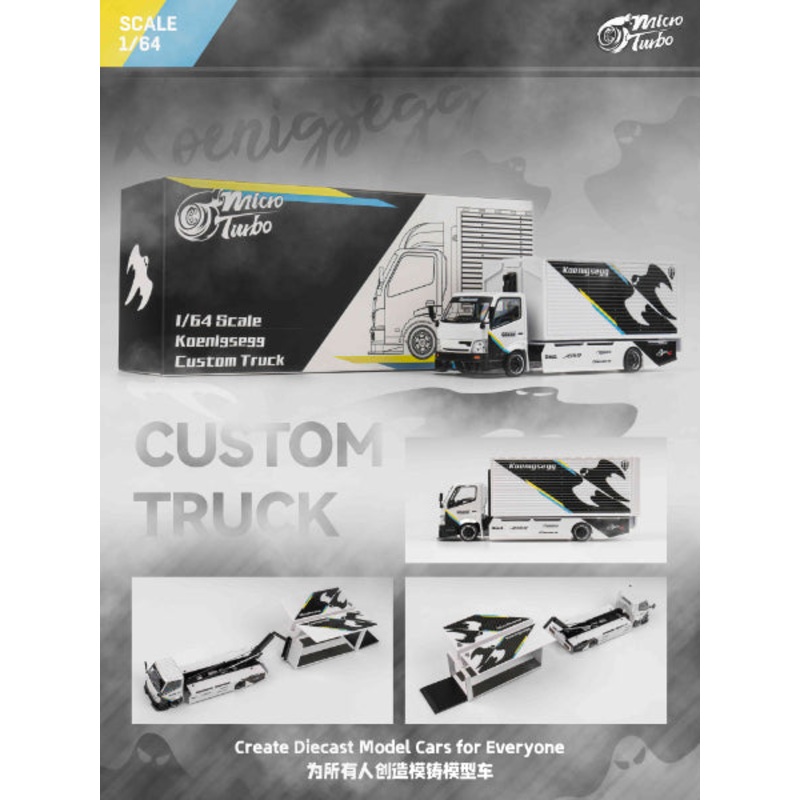 Micro Turbo 1:64 Custom Box Truck – Koenigsegg Livery