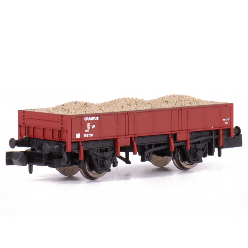 Open freight wagon Grampus Indian red DB 985730 with cargo