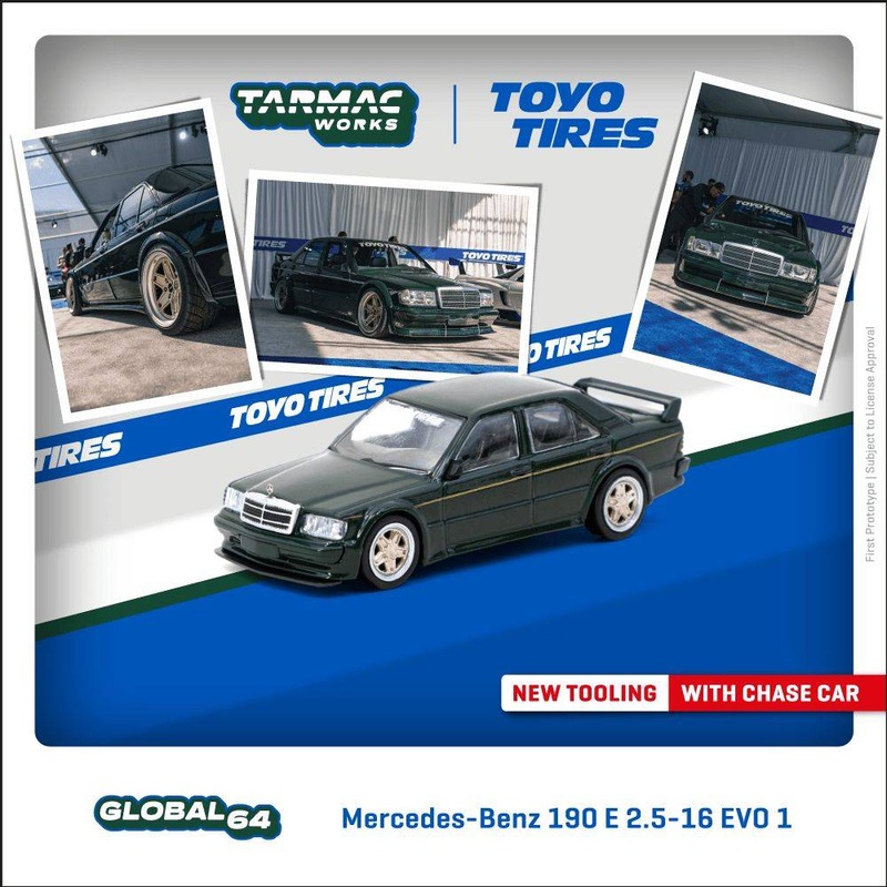 Tarmac Works 1:64 Mercedes-Benz 190 E 2.5-16 EVO 1 TOYO TIRES  Green