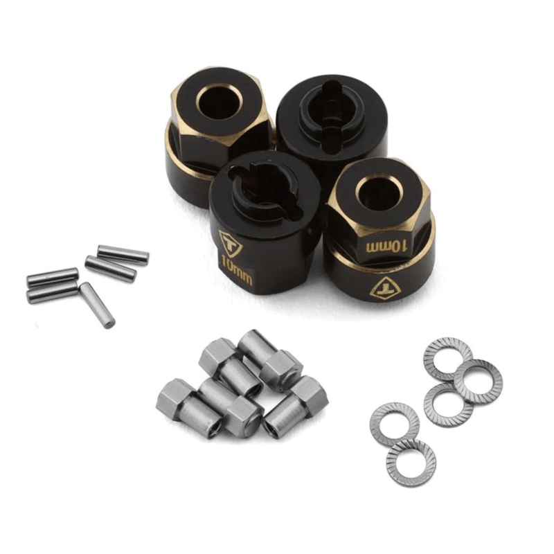 Treal Hobby Extended Brass Wheel Hub Hex for Traxxas TRX-4M (Black) (4) (3g) (+10mm Offset) – TLHTTRX-4M-02