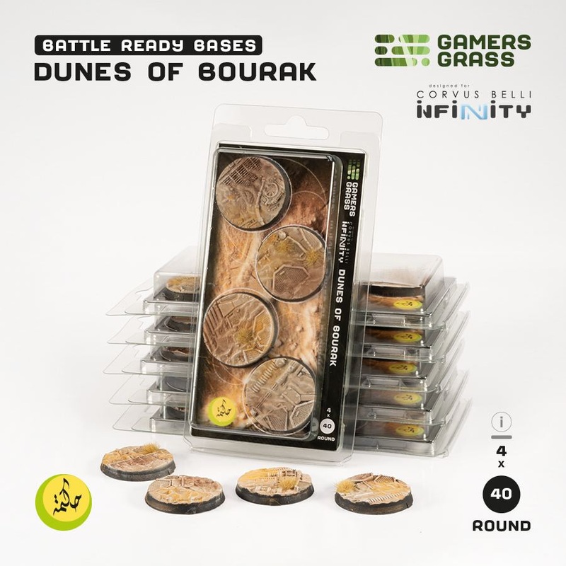 Gamers Grass Battle Ready Bases – Dunes of Bourak – Round 40mm (4x)