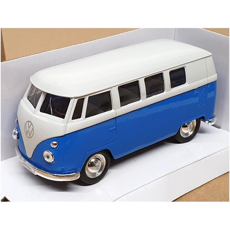 Welly 10.5cm Long Diecast 49764 – Volkswagen T1 Bus – Blue/Lt Grey