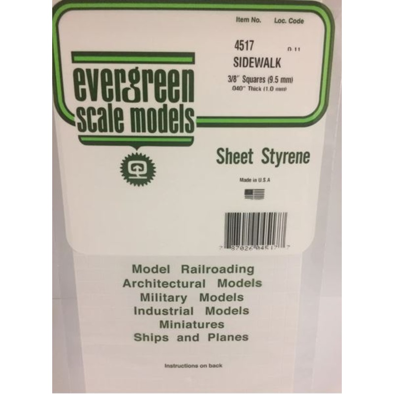 Evergreen 4517 3/8 Sidewalk  Squares