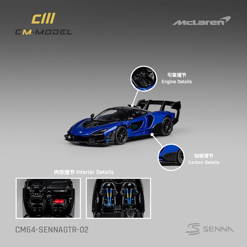 CM-Model 1:64 Mclaren Senna GTR BLUE