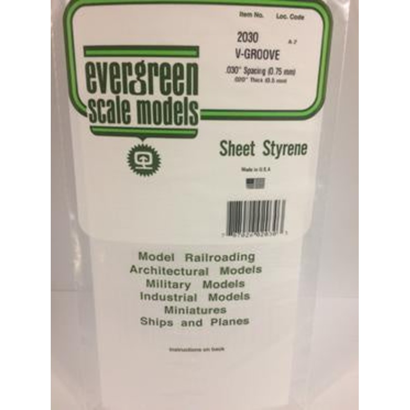 Evergreen #2030 – .030 Opaque White Polystyrene V Groove Siding