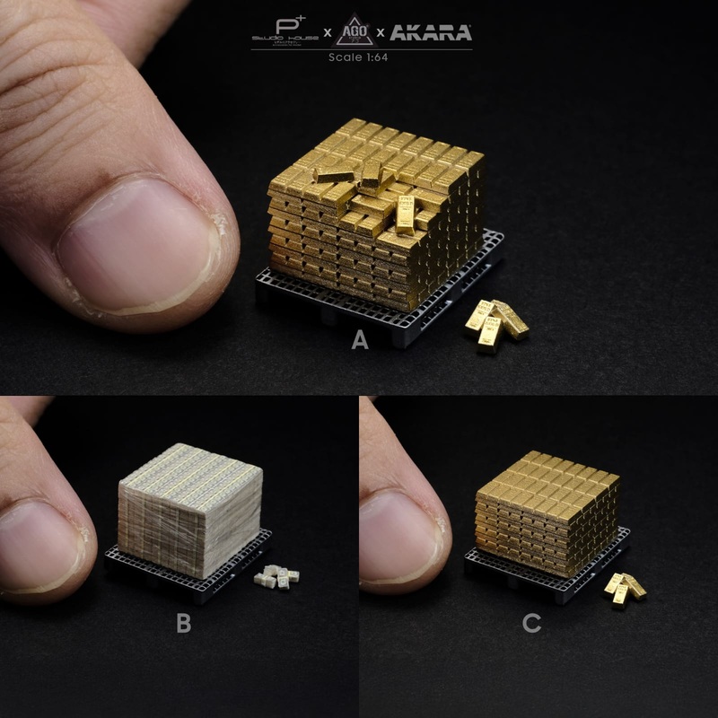 Akara x Studio House 1:64 Gold Bars & Bank Notes Pallet