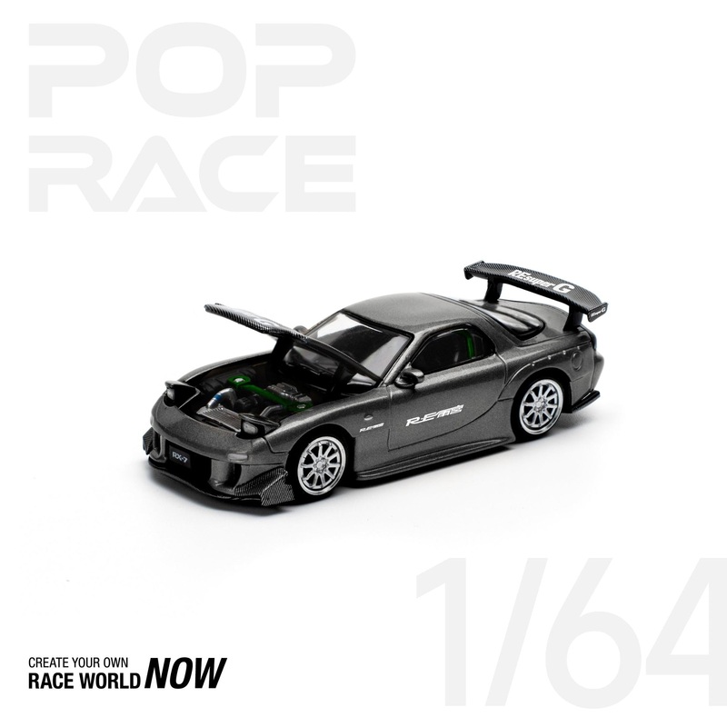 (PRE-ORDER) Pop Race 1:64 Mazda RX-7 (FD3S) RE-AMEMIYA GUN METAL