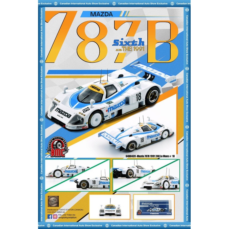 BM Creations 1:64 Mazda 787B 1991 24h Le Mans #18, White CANADIAN AUTO SHOW EXCLUSIVE