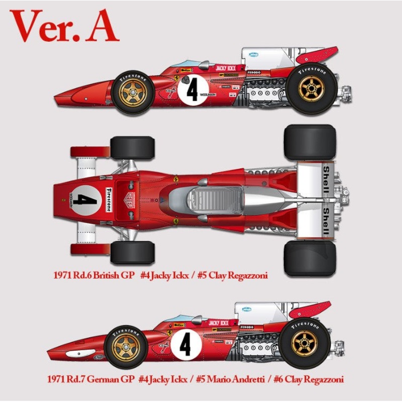 K317 Model Factory Hiro 1:20 Ferrari 312B2 Ver.A British GP/German GP 1971 Fulldetail Kit