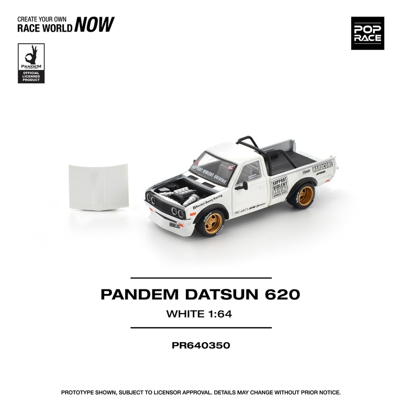 (PRE-ORDER) Pop Race 1:64 Pandem Datsun 620 White