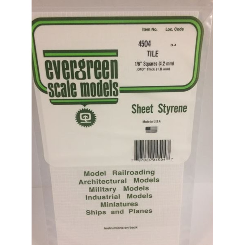 Evergreen 4504 1/6 x 1/6 Square Tile