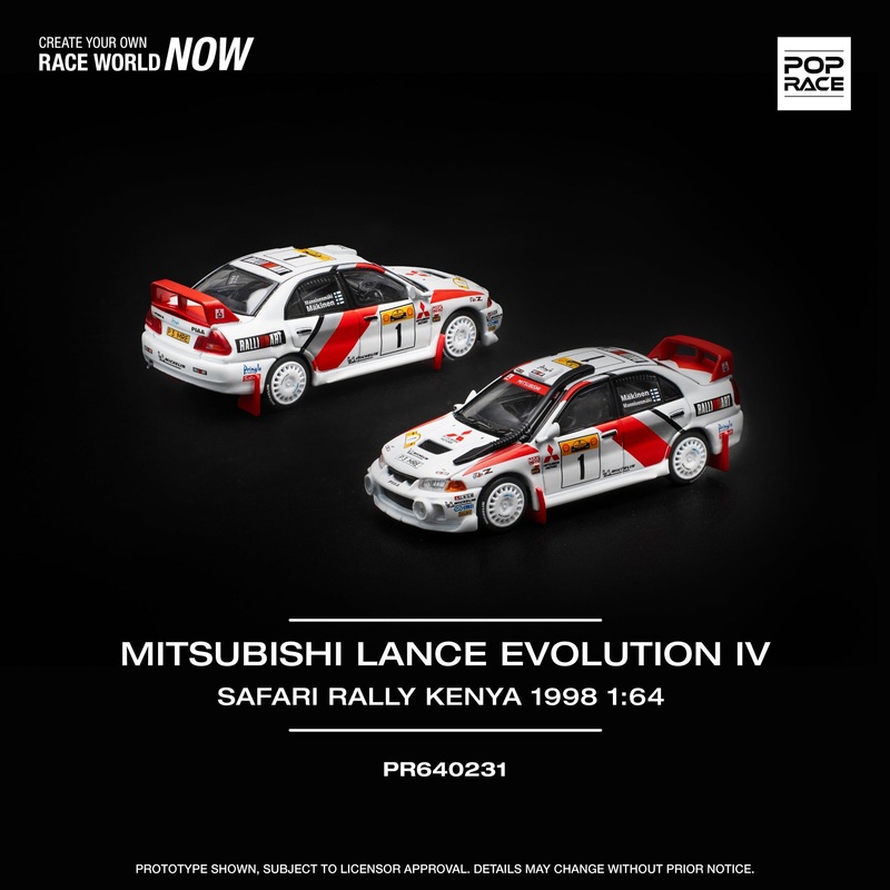 (PRE-ORDER) Pop Race 1:64 Mitsubishi Evolution IV – SAFARI RALLY KENYA