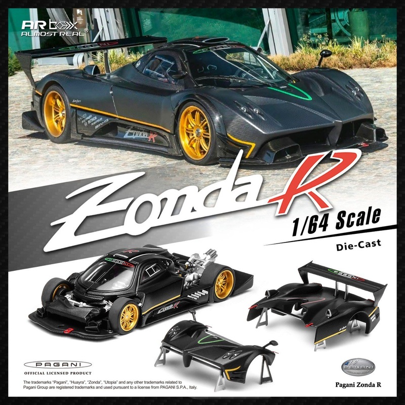 (PRE-ORDER) Almost Real 1:64  Pagani Zonda R, Matte Carbon