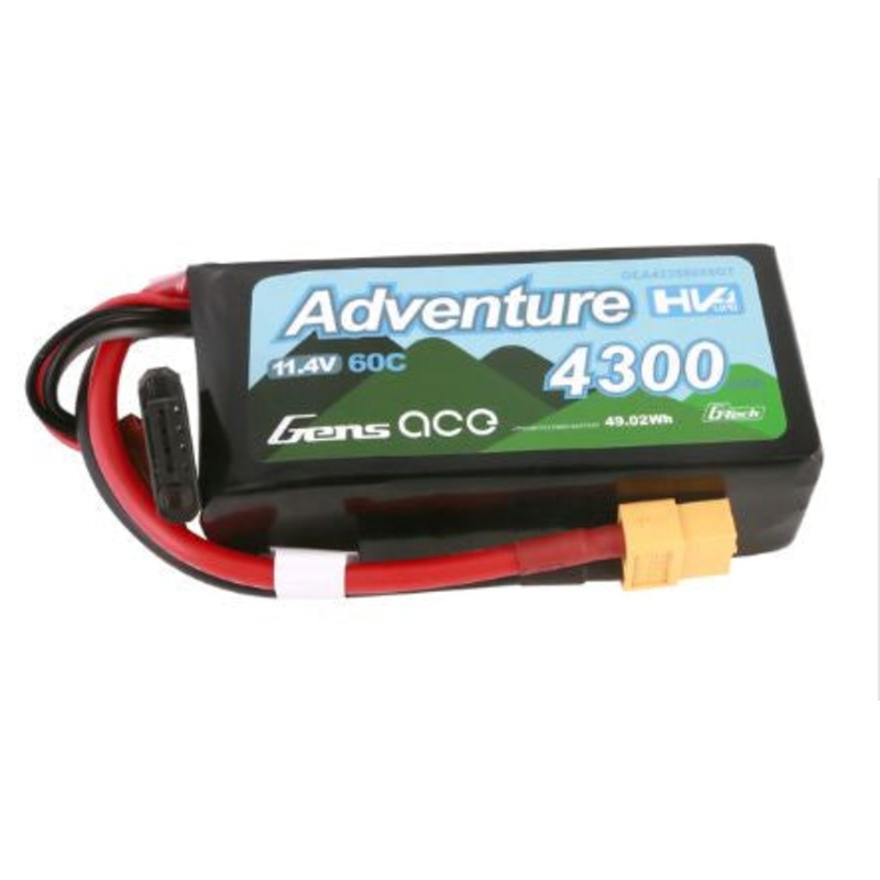 Gens Ace G-Tech Smart 3S LiHV Battery 60C (11.4V/4300mAh) w/XT60 Connector – GEA433S60X6GT