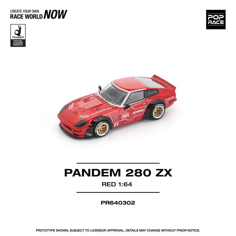 (PRE-ORDER) Pop Race 1:64 Pandem Nissan 280ZX Red PR640302 (NEW TOOLING)