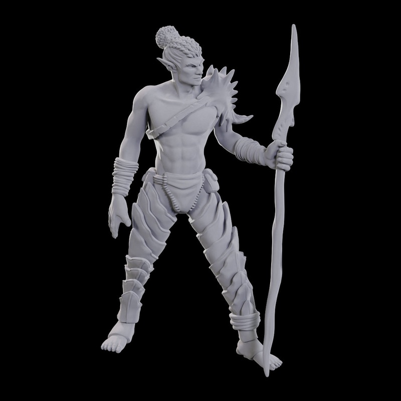 D&D Unpainted Mini – Sea Elf Leader 90109