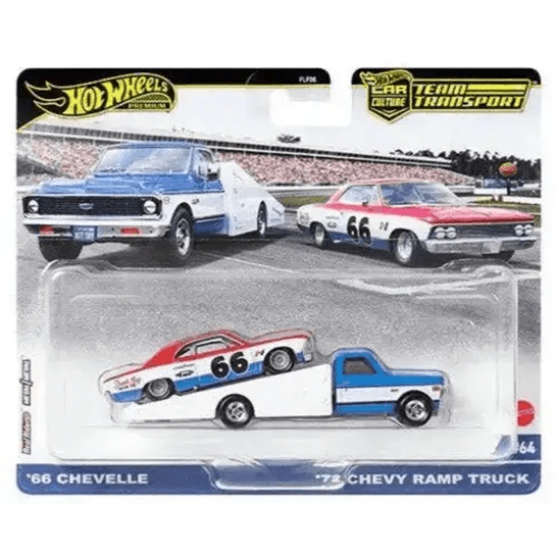 Hot Wheels Premium 1:64 Car Culture Team Transport 66 Chevelle / 72 Chevy Ramp Truck