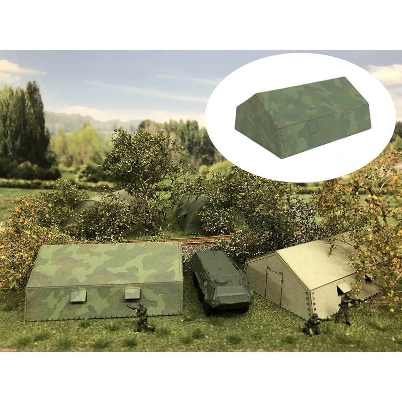 Military tent with camouflage